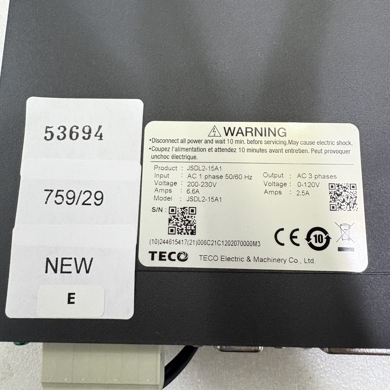 JSDL2-15A1 SERVO DRIVE " TECO "