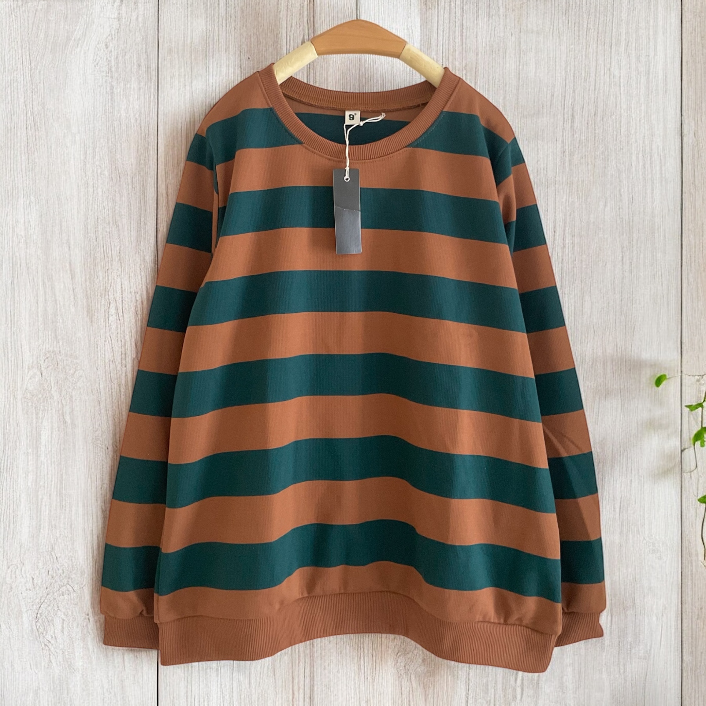 เสื้อยืดลายทาง 9am เอวจั๊ม