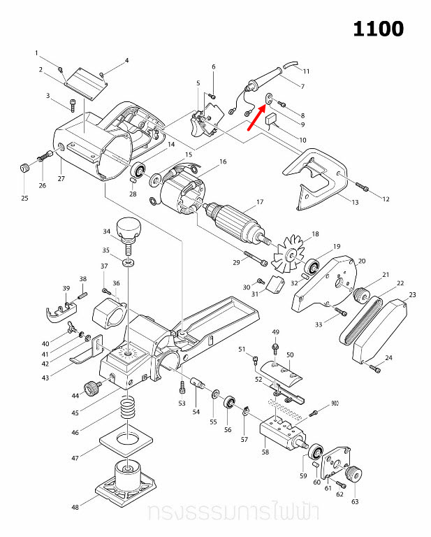 STRAIN RELIEF Makita มากีต้า UB1100, 1100, 1600, TW0200, LS1040, BO4901, N5900B, 6905H, HM1305, HM1306, 9403, 9523NB Pn.687053-2 (แท้) ##(*)