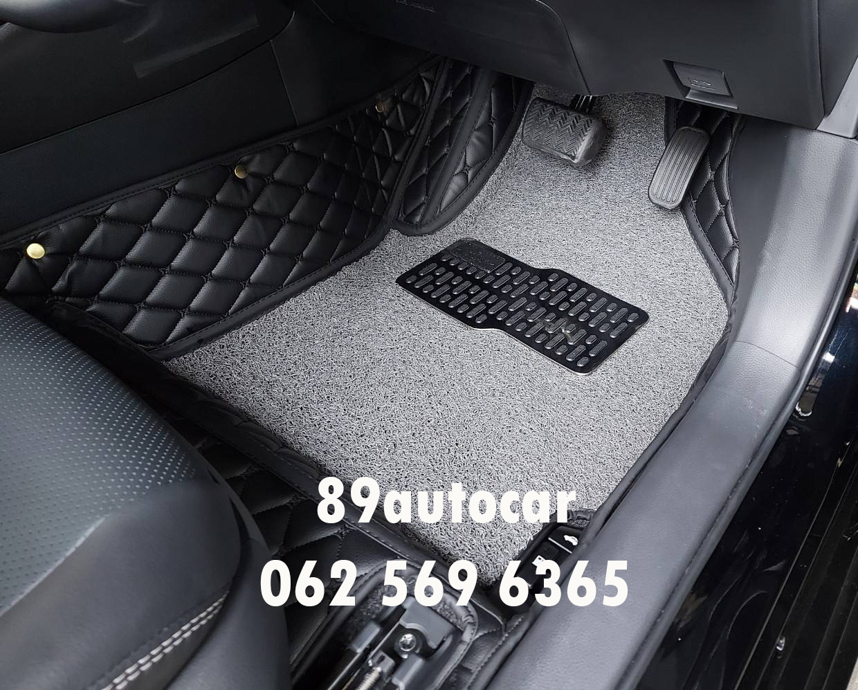 พรมปูพื้นในรถยนต์ All New Toyota Altis 2020-2021 สีดำล้วน + ไวนิลสีเทา เต็มคัน