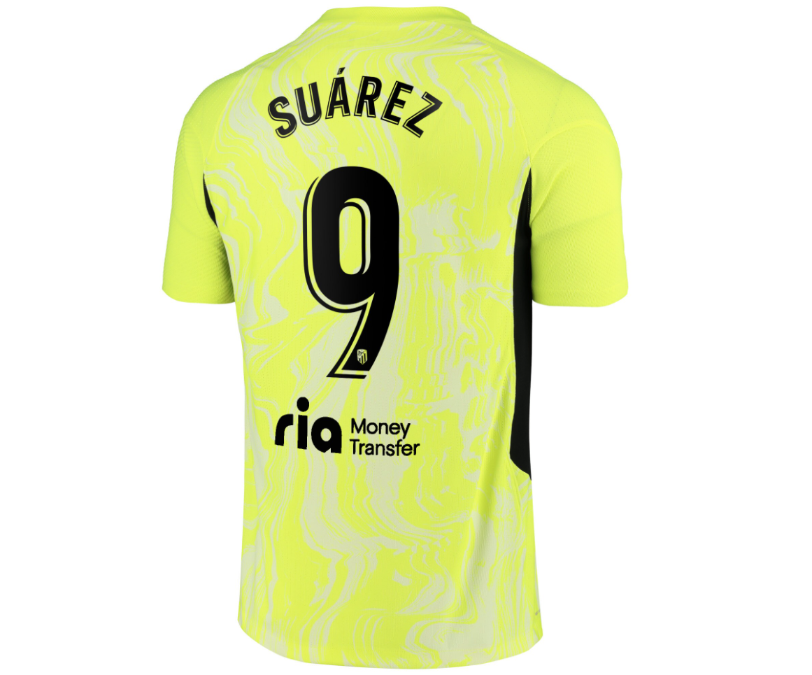 เสื้อแอตเลติโก มาดริด 2020 2021 ชุดที่3 Third Vapor Match เวอร์ชั่นนักเตะ ติดชื่อ Suarez 9 ของแท้