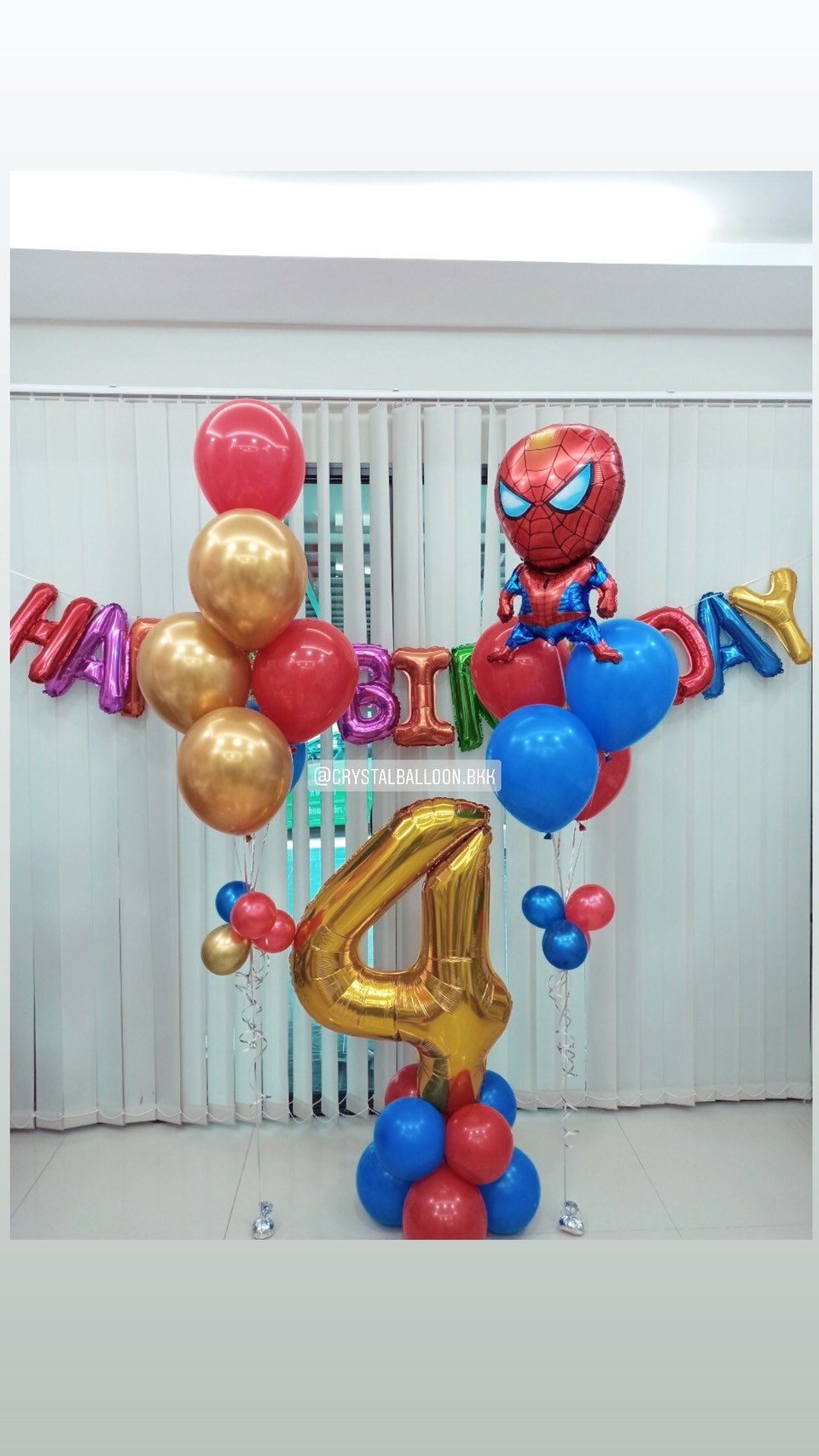 ลูกโป่ง วันเกิดเด็ก ช่อลูกโป่ง Spider Man ช่อ 5 ลูก 1 ช่อ พร้อม ฟอยล์ตัวเลข ขนาด 40" ตั้งฐาน 1 ชิ้น พร้อม ฟอยล์ตัวอักษร Happy Birthday ขนาด 16" 1 ชิ้น,ช่อลูกโป่ง ช่อ 7 ลูก 1 ช่อ พร้อมตกเเต่ง สามารถเปลี่ยนสีลูกโป่ง/เปลี่ยนสี-ฟอยล์ตัวเลข/เปลี่ยนฟอ