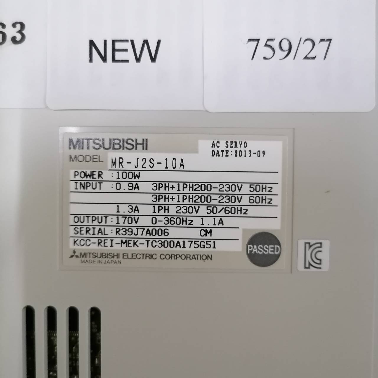 SERVO DRIVE " MITSUBISHI " รุ่น MR-J2S-10A
