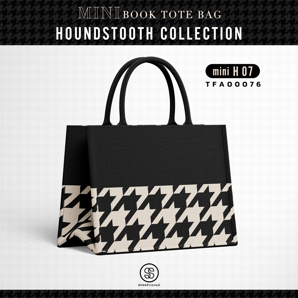 Mini Book tote bag HOUNDSTOOTH COLLECTION รหัส TFA00076 #ไม่ใส่ชื่อ #SOdAbag
