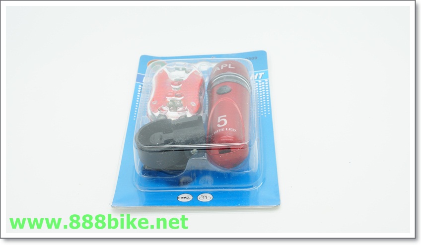 ชุดไฟหน้า 5 เลด+ไฟท้าย 9 เลด fron and rear bike light kit, ledsw2, ไฟหน้า+ไฟท้าย -ไฟชุด