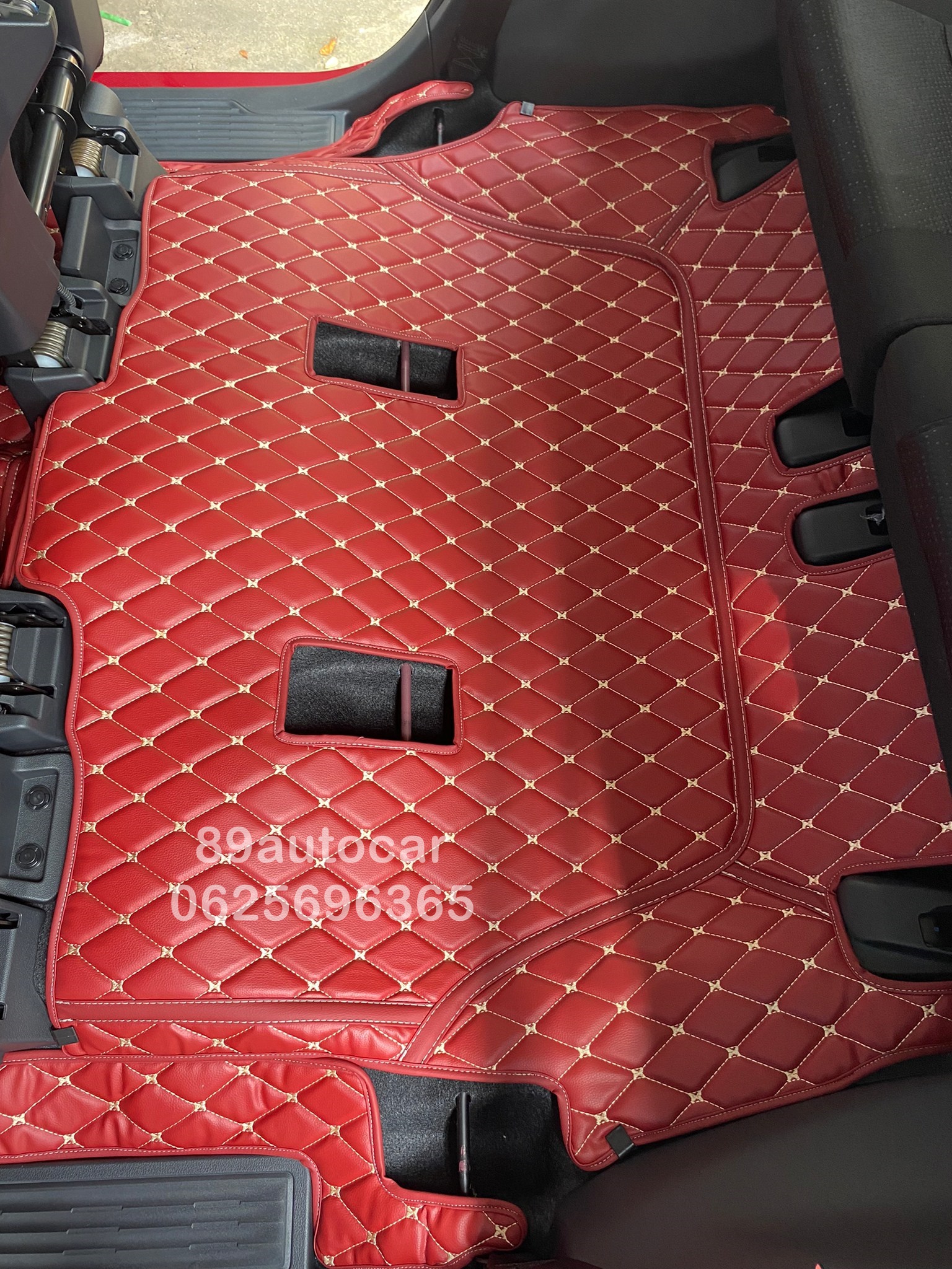 พรมปูพื้นรถยนต์ Toyota Veloz 2022 ปูพรม6D สีแดงไวน์ เต็มคัน