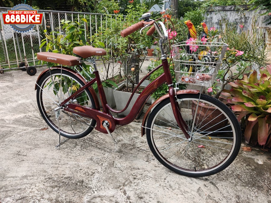 จักรยานแม่บ้าน COYOTE ROYAL ล้อ 26 นิ้ว ไม่มีเกียร์ ตะกร้าหน้าสเตนเลสขนาดใหญ่
