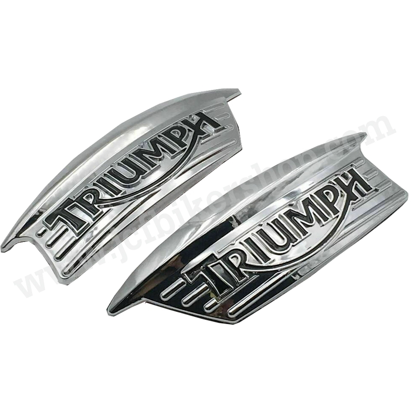 สติ๊กเกอร์โลโก้ตัวหนังสือ TRIUMPH พลาสติก Chrome.