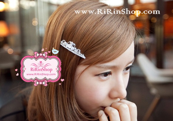 Beaumira กิ๊บสปริงมงกุฎประดับคริสตัลขาวใส ( แบบ 2 )