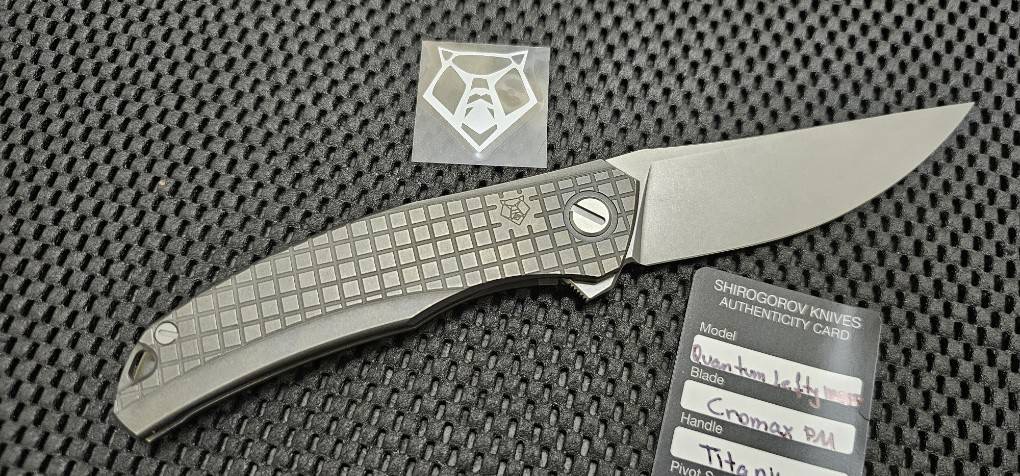 Shirogorov Knives Quantum Monkey Edge FRAG Pattern - Tumbled LEFT HANDED(มือซ้าย)