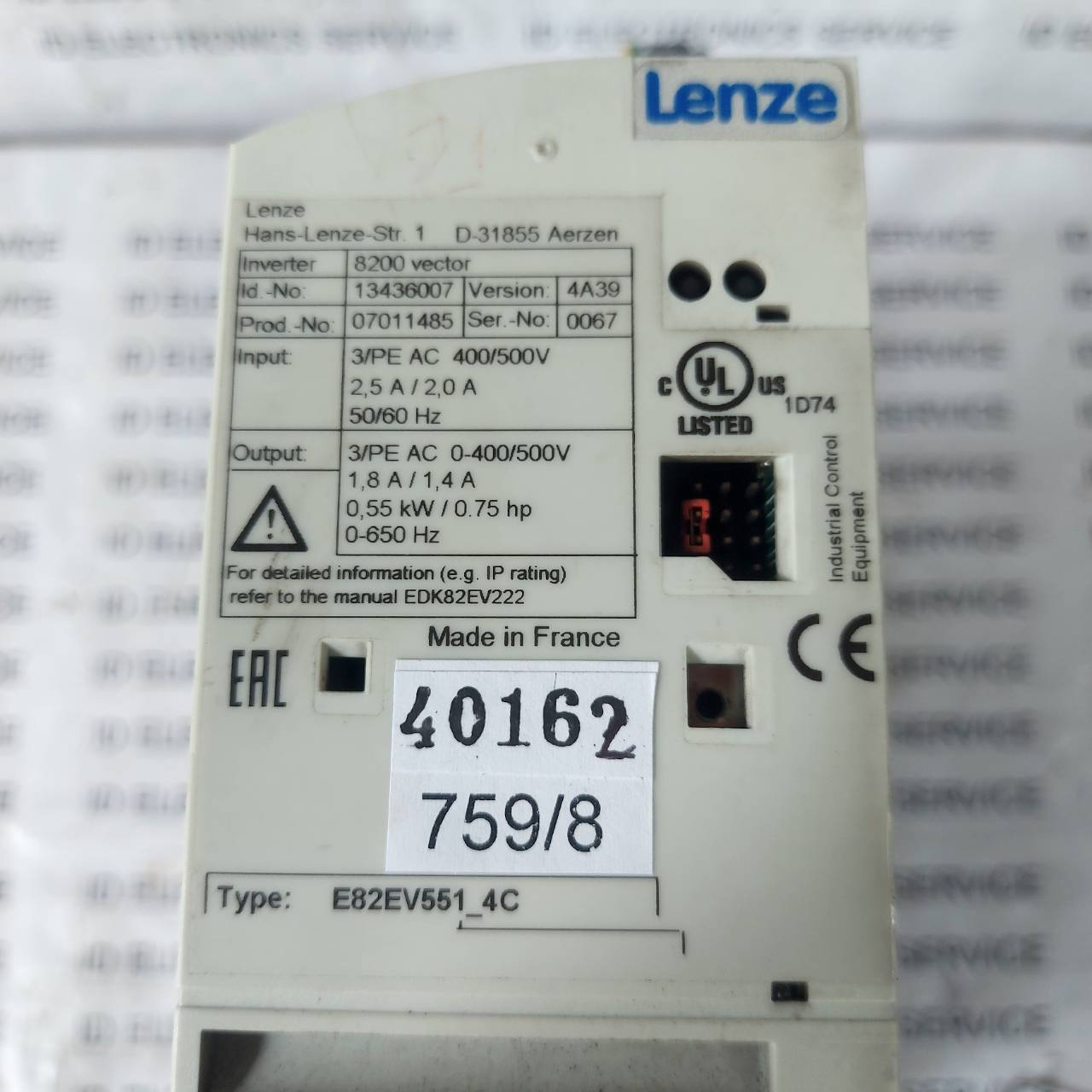 E82EV551_4C INVERTER " LENZE "