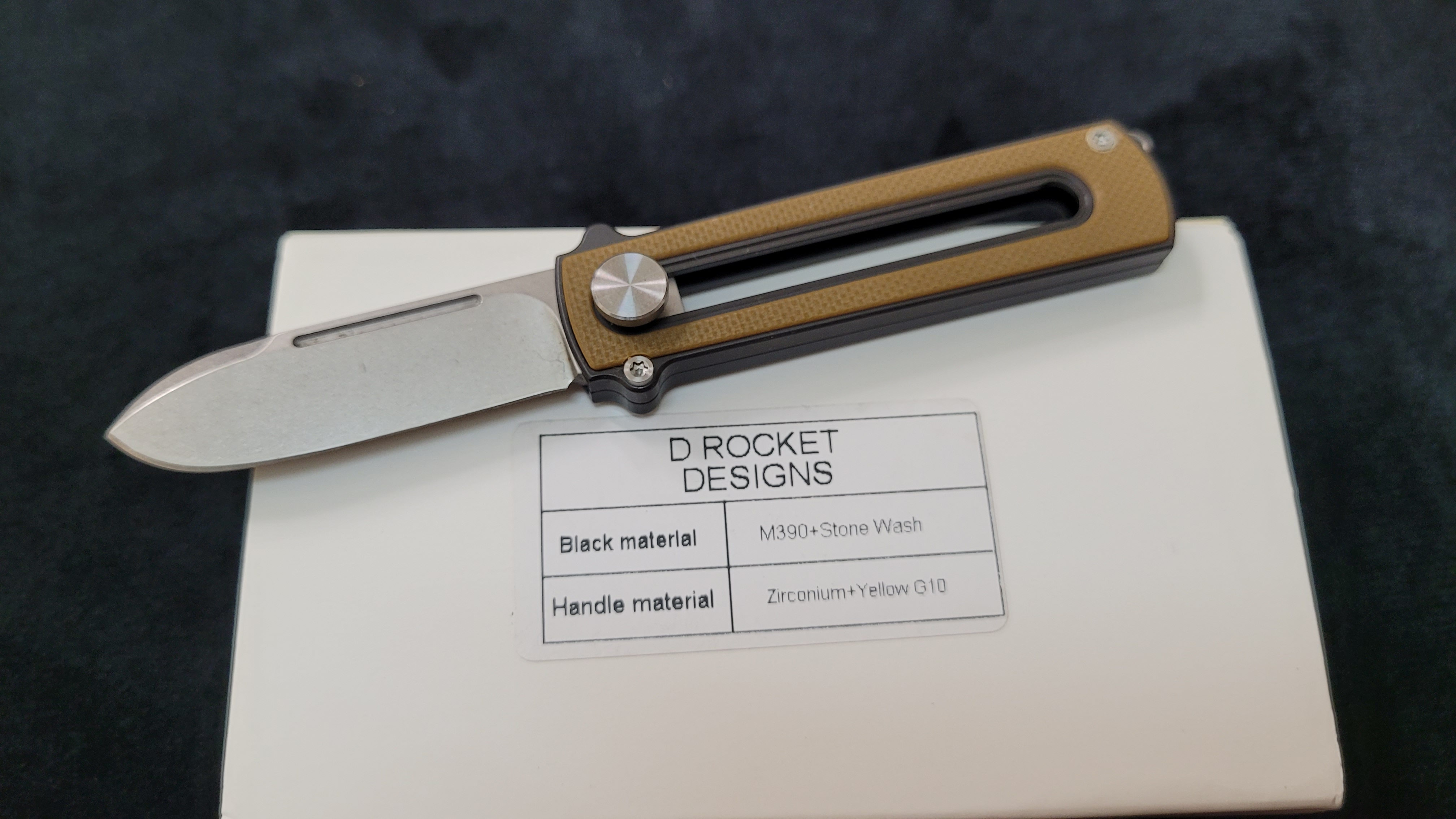 Zr BarloX with M390 Blade-for a short time Dealer's Cost Yellow Stonewash Blade
