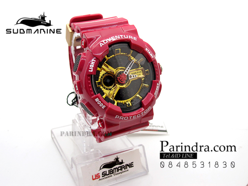 นาฬิกา US submarine Adventure Protector รุ่น TP3163M IRONMAN สีแดงเลือดหมูล้วน