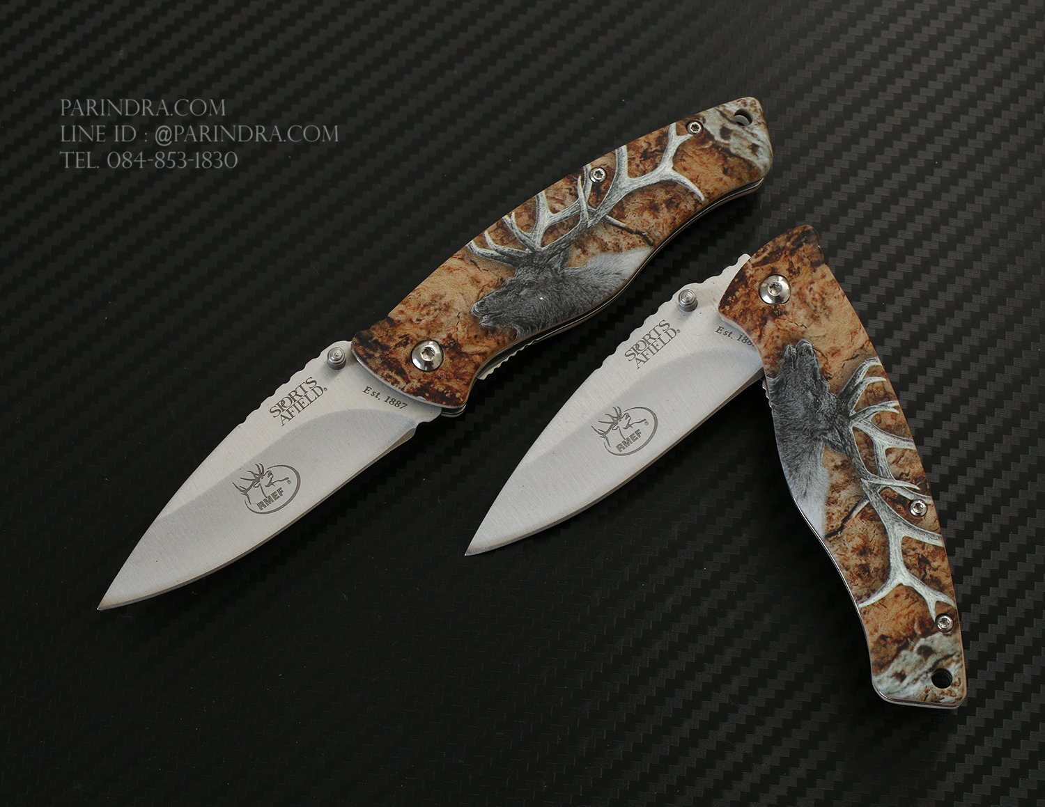 มีดพับ SPORTS AFIELD KNIFE TOOLS ด้ามลายกวาง Elk