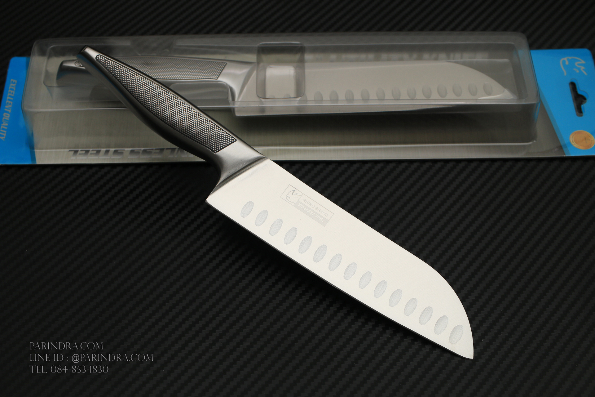 Rhino Brand Chef Knife No.7522 มีดทำครัว มีดเชฟ ด้ามแสตนเลส ขนาดใบ 7 นิ้ว คมสุดๆ (ของแท้)