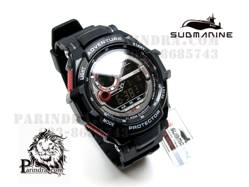 นาฬิกา US submarine รุ่นTP1299M ระบบดิจิตอล สีดำ-แดง