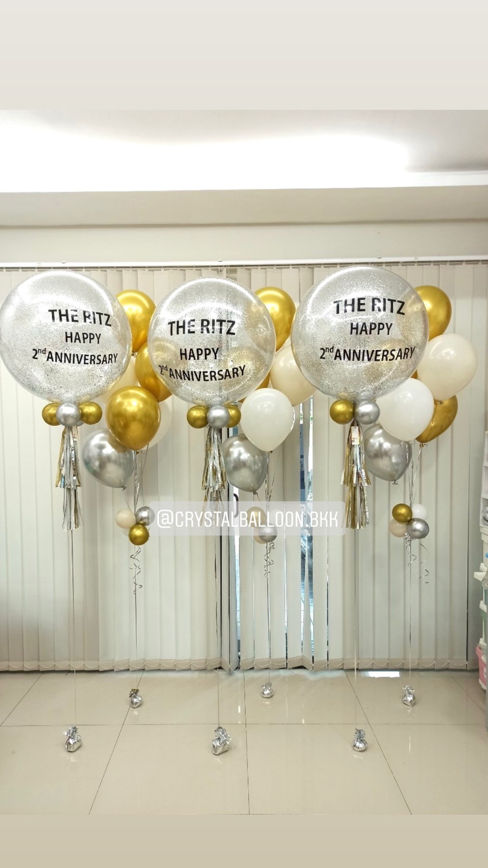 ลูกโป่ง เปิดงาน Bubble ขนาด 24" 3 ลูก พร้อมตกแต่ง ช่อลูกโป่งโครเมี่ยม 6 ลูก 3 ช่อ สามารถเปลี่ยนสีลูกโป่ง/เปลี่ยนข้อความ/เปลี่ยนขนาดได้