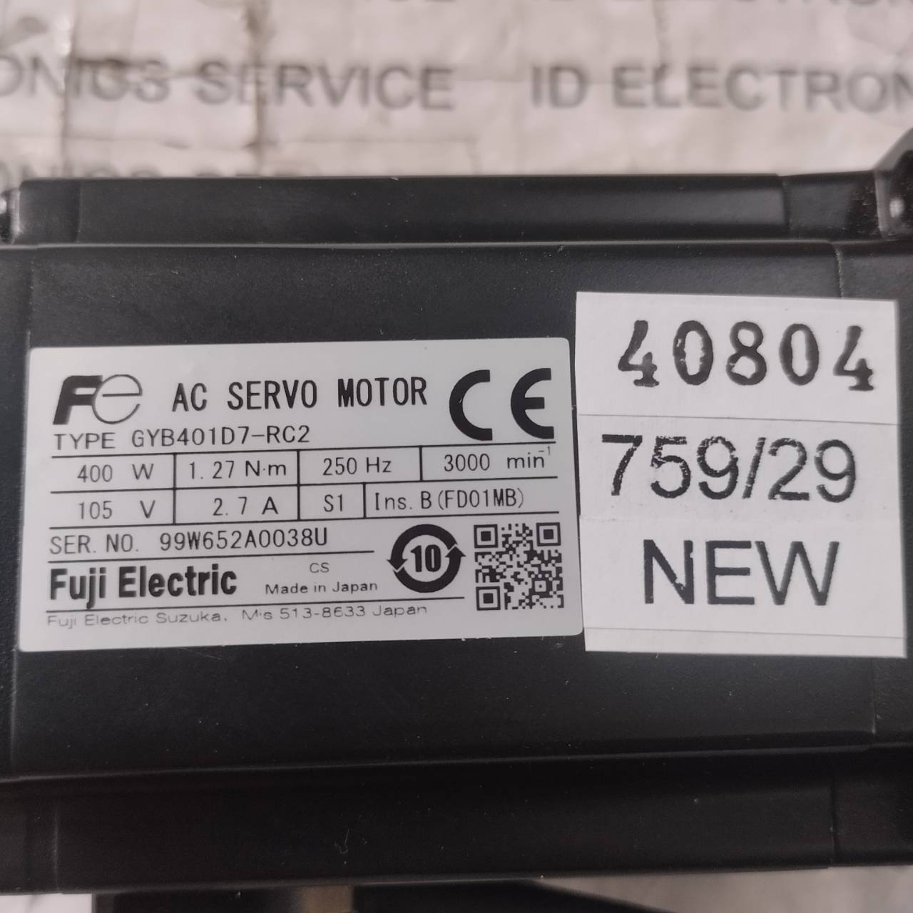 GYB401D7-RC2 SERVO MOTOR " FUJI "