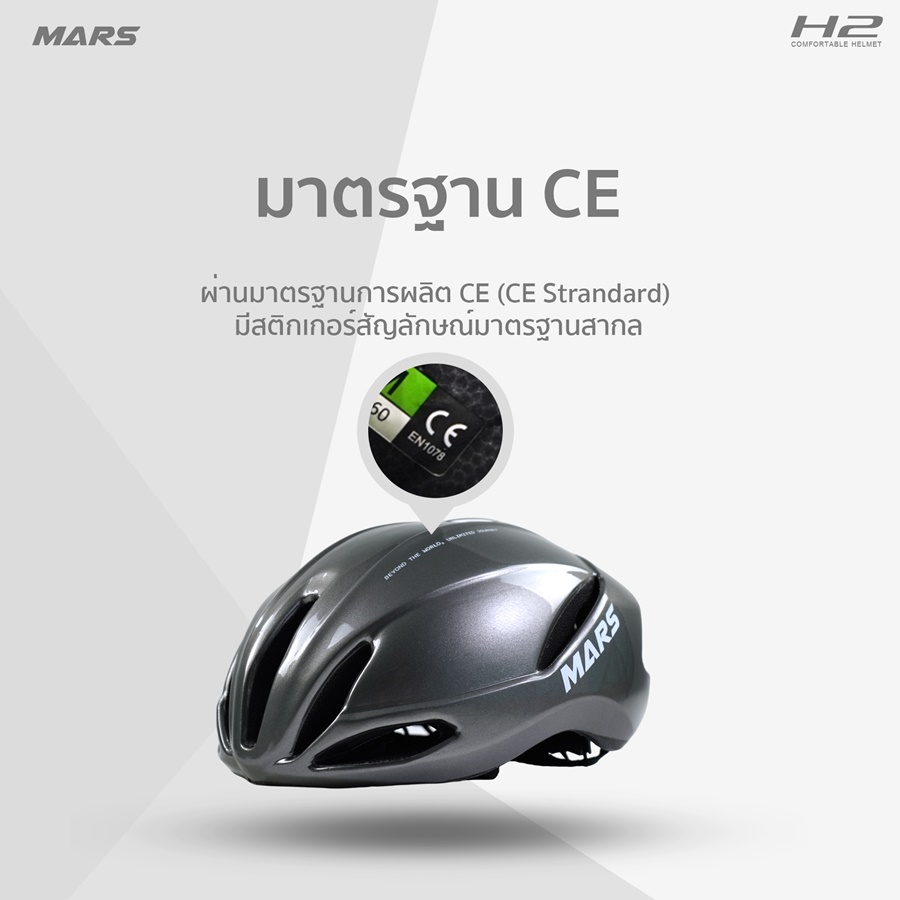 หมวกจักรยาน MARS รุ่น H2 ทรง Aerodynamic พร้อมเคลือบสี Pearlized