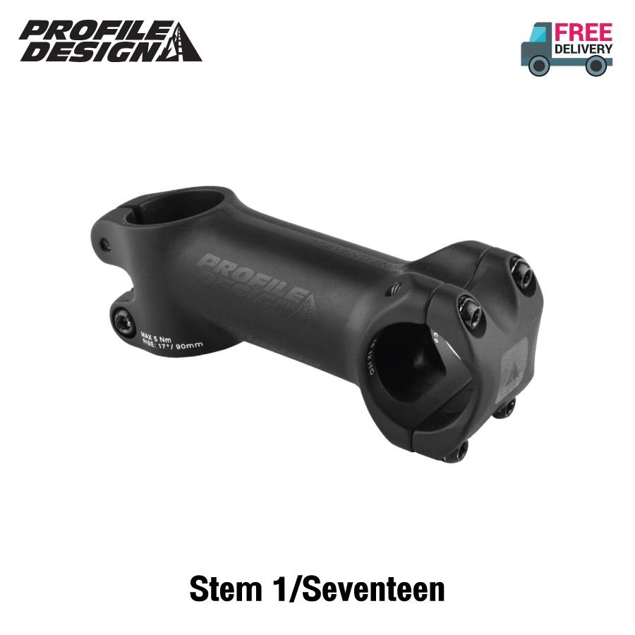 คอแฮนด์ PROFILE Design อลูมิเนียม 6061-T6 ที่ขึ้นรูปแบบ 3D forged ขนาด Oversize สีดำ ±17° องศา ยาว 70mm, 80mm, 90mm, 100mm , 110mm, 120mm