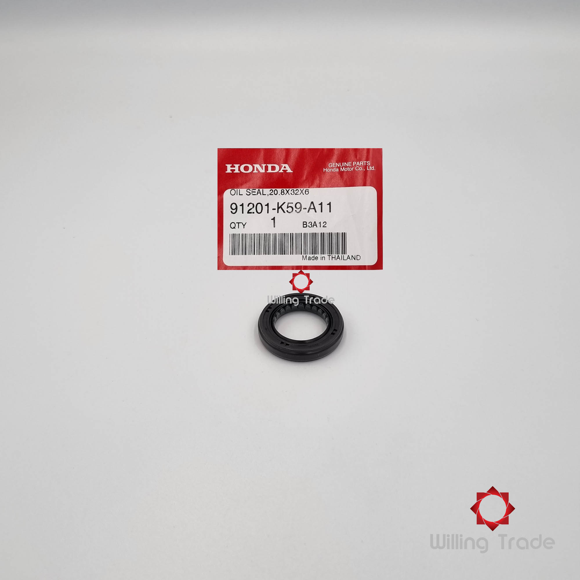 ซีลกันน้ำมัน 20.8x32x6 (WX455) HONDA: (91201-K59-A11): CLICK 160 ... แพ๊คละ 1 ชิ้น... [แท้ศูนย์ 100%] ...กลุ่มอะไหล่เรือนเครี่องยนต์ด้านขวา ...OIL SEAL,20.8x32x6