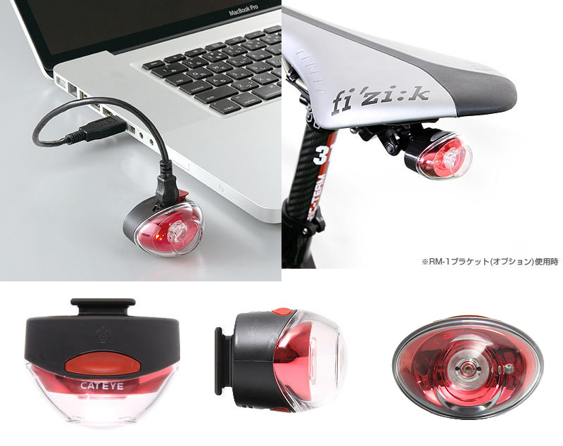 CATEYE ไฟท้ายกระพริบแคทอาย tail light RAPID 1, TL-LD611, สีแดง (USB charge)