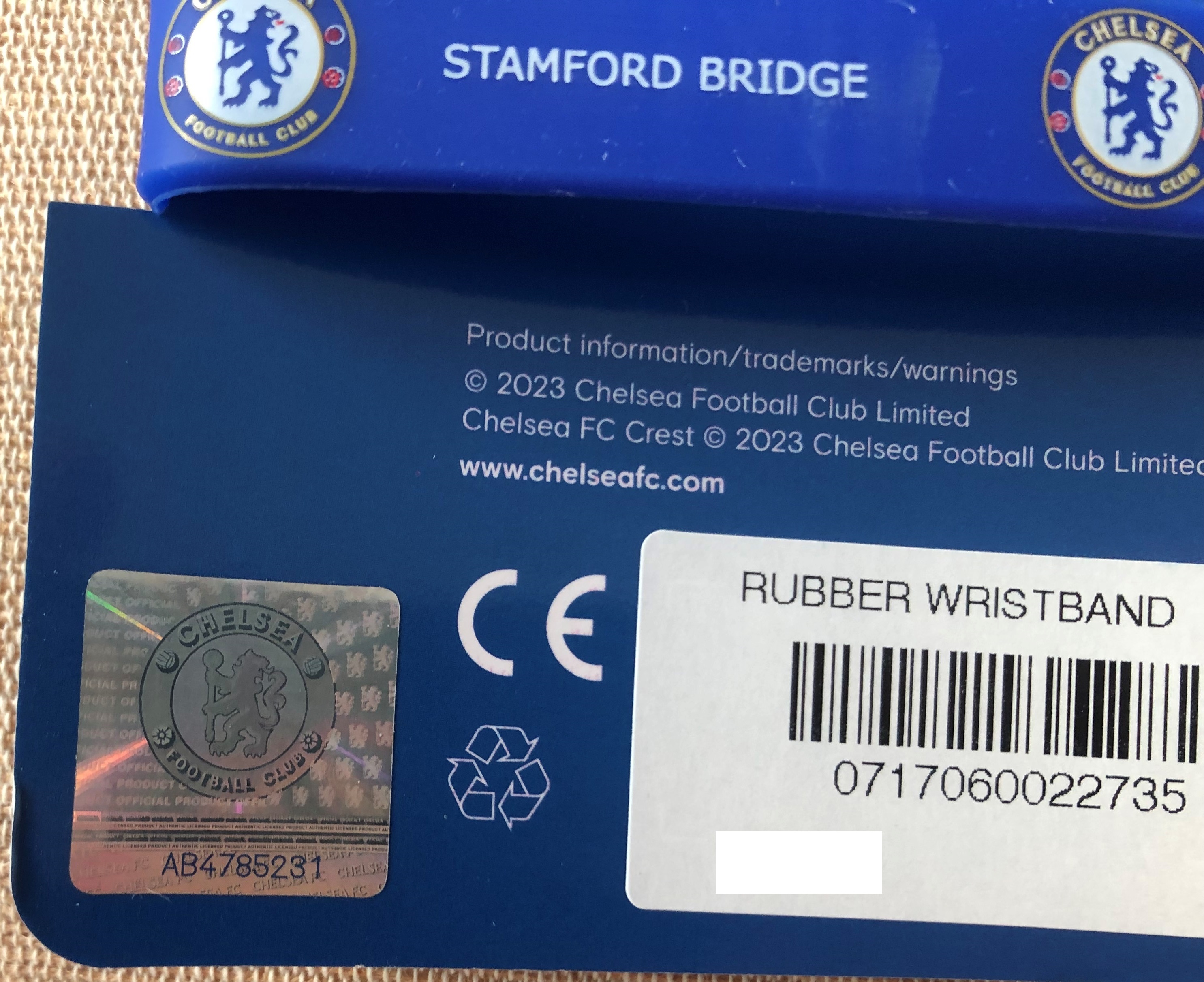 สายรัดข้อมือซิลิโคน ฟุตบอล สโมสรเชลซี - ตราสโมสร CFC 2024 ใหม่ / CHELSEA Football Club Silicone Wristband - CFC Logo 2024 NEW