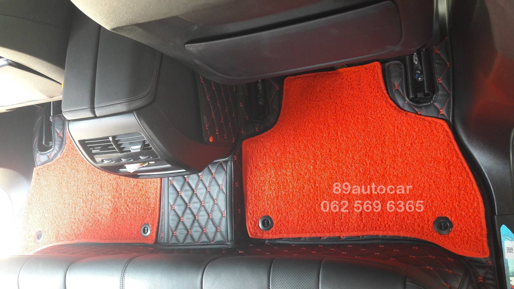 พรมรถยนต์ BMW X5 2020 ปูพรม7D สีดำด้ายแดง + พรมดักฝุ่นสีแดง เต็มคัน