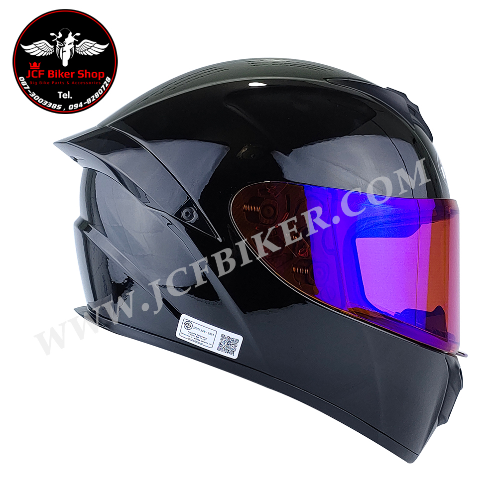 หมวกกันน็อคเต็มใบ หมวกันน็อค Real Helmets Thunder ดำเงา