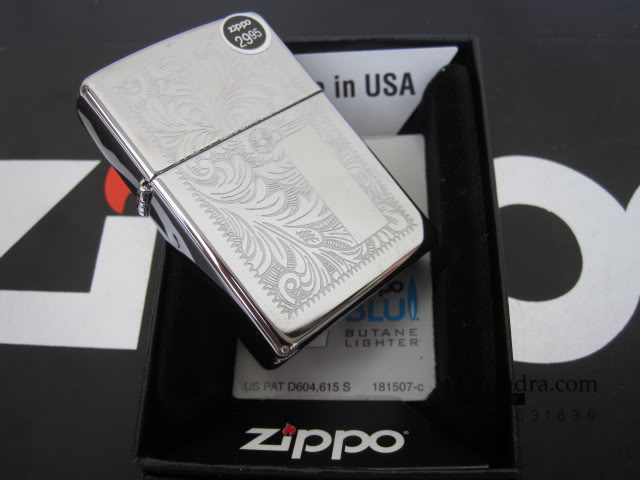 ไฟแช็ค Zippo แท้ " Zippo 352, Venetian® Design High Polish Chrome " แท้นำเข้า 100%