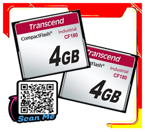 TransCend, Compact Flash Card, 4Gb,CF180,CF180I,Industrial Grade