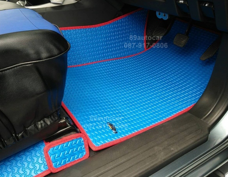 ขายยางปูพื้นรถเข้ารูป Isuzu D-Max Cab 2012-2017 ลายธนูสีฟ้าขอบแดง