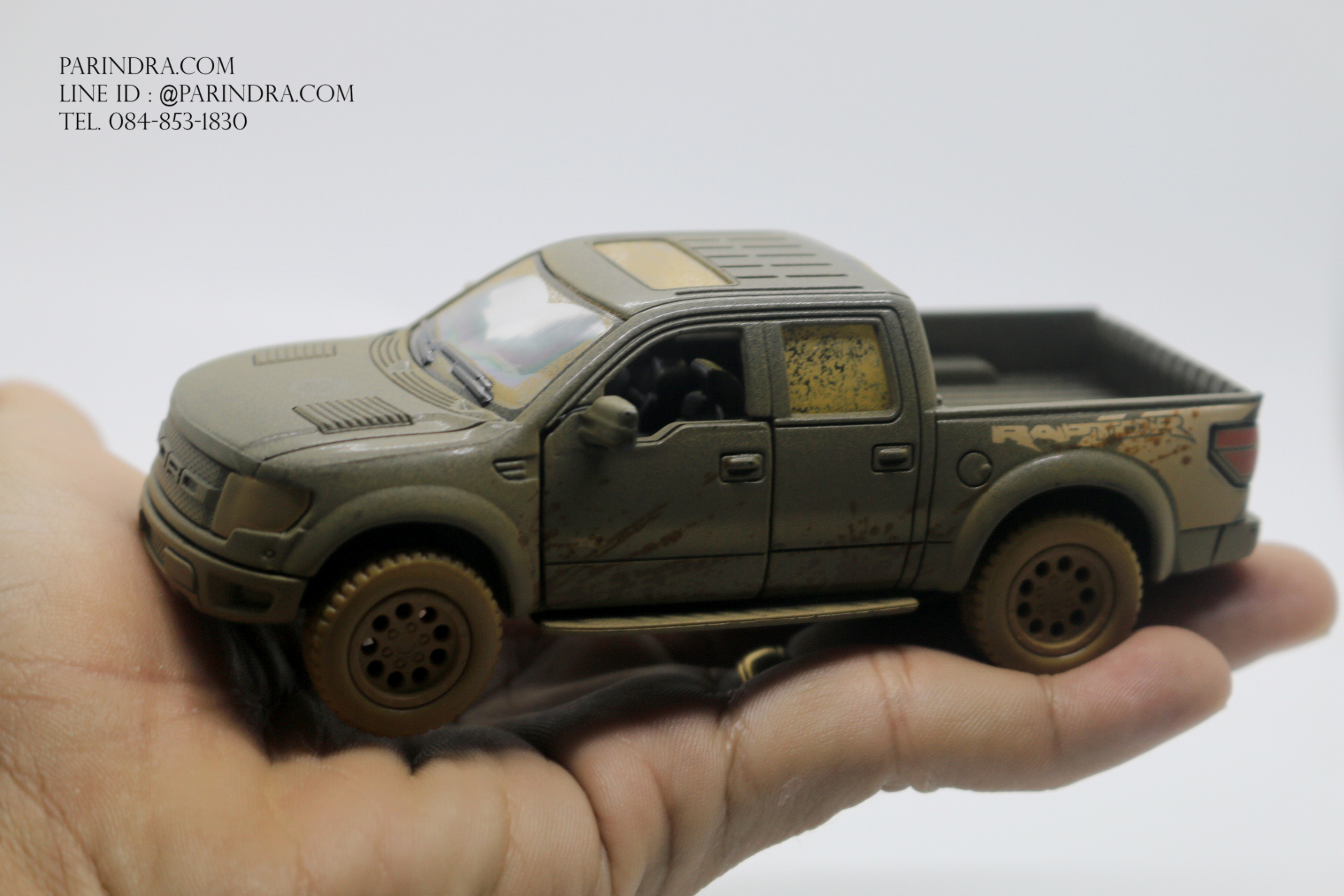 โมเดลรถเหล็กรถจำลอง Ford Ranger Raptor 2013 สีเปื้อนโคลน