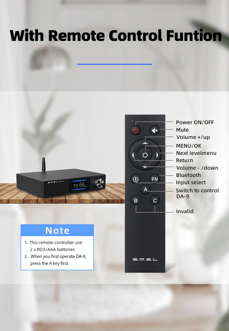 ขาย SMSL DA-9 แอมป์ตั้งโต๊ะระดับ Hi-Res รองรับ Bluetooth5.0 ประกันศูนย์ไทย