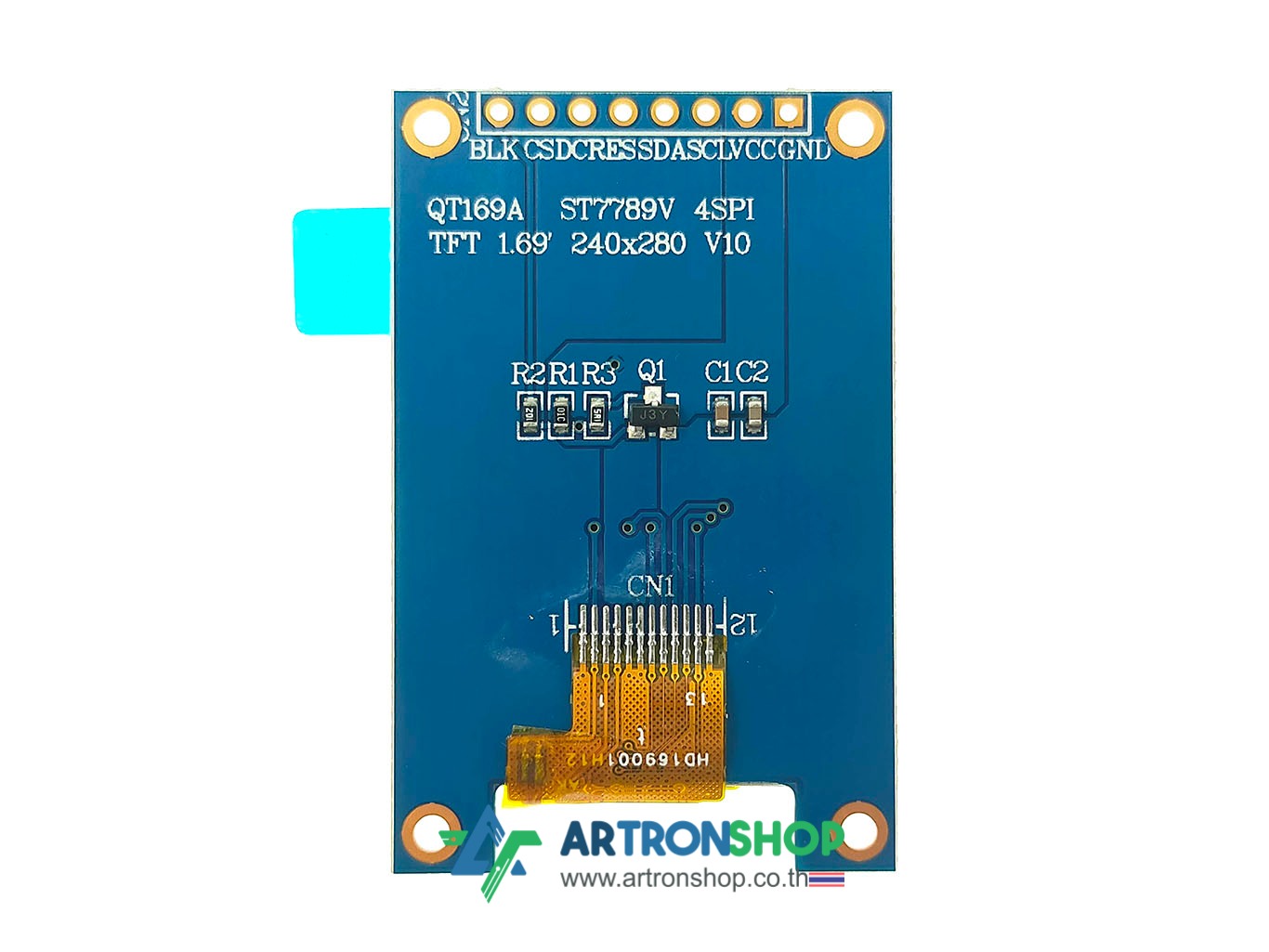 จอ TFT LCD 1.69 นิ้ว ขอบมน 240x280 IPS ST7789 SPI