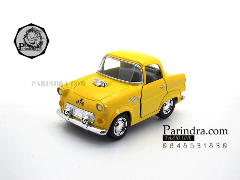 โมเดลเหล็กรถ Ford Thunder bird ปี 1955 แบบย่อขนาด Short body สีเหลือง