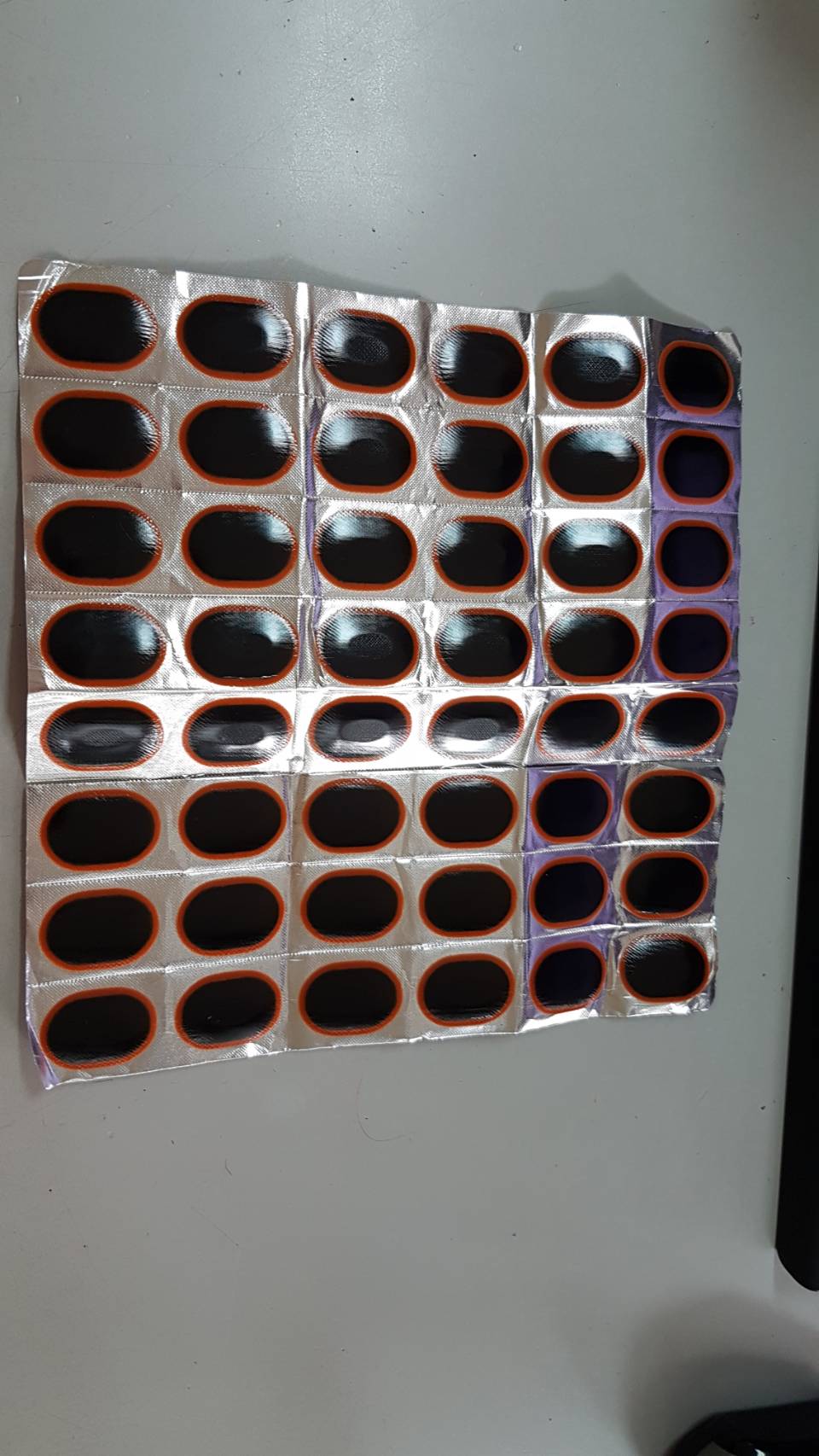 แผ่นปะยาง สำเร็จ เบอร์ S (ขายเป็นแผง) Tube repair patch
