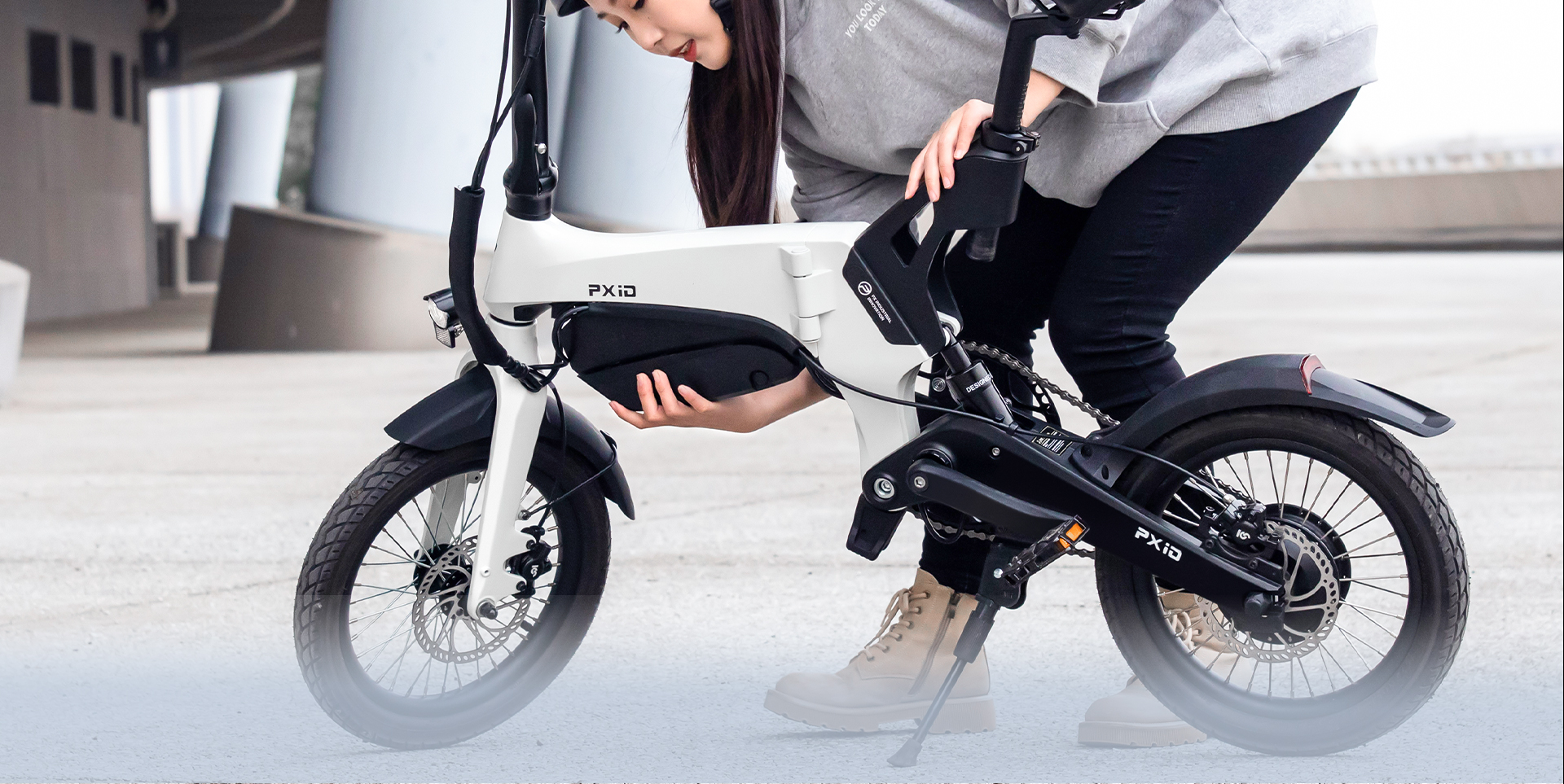 จักรยานพับได้ไฟฟ้า PXID LIGHT P2 วงล้อ 16 นิ้ว มอเตอร์ 250วัตต์ แบต 36V/52.Ah ความเร็ว 25กม/ชม. ไกลสุด 40กม. 2024