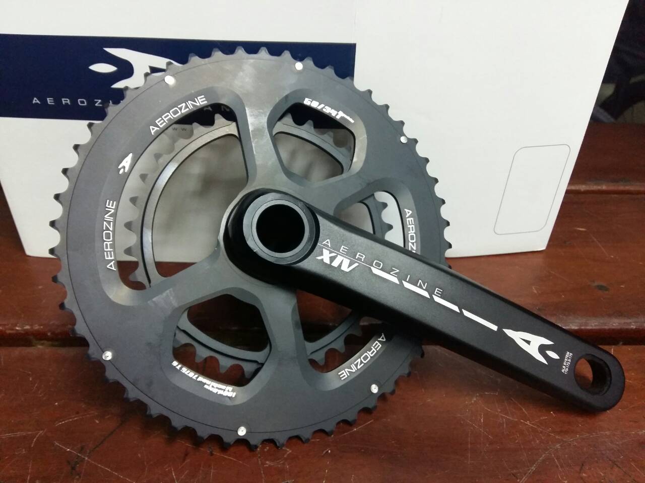 จานหน้าเสือหมอบ Aerozine รุ่น X14-XIV-A2D Road Racing Crankset black, 50-34T