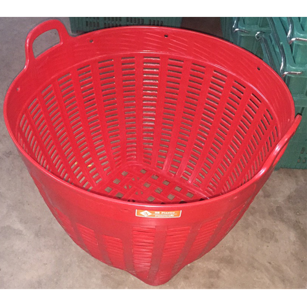 เข่งพลาสติก หูเหลี่ยม เบอร์1 เกรดA เหนียว รถเหยียบไม่แตก Ø 66 X 48 cm. HDPE