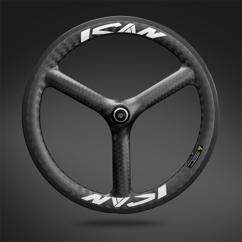 ล้อแม็กสามก้าน ล้อคาร์บอน ICAN Tri-Spoke 451 DISC Center-lock Carbon Fiber Wheel, 3 Spokes BMX Wheels, Carbon Tri Spokes Folding Bikes Wheels, Mini Bicycle Wheel รองรับ 11 สปีด