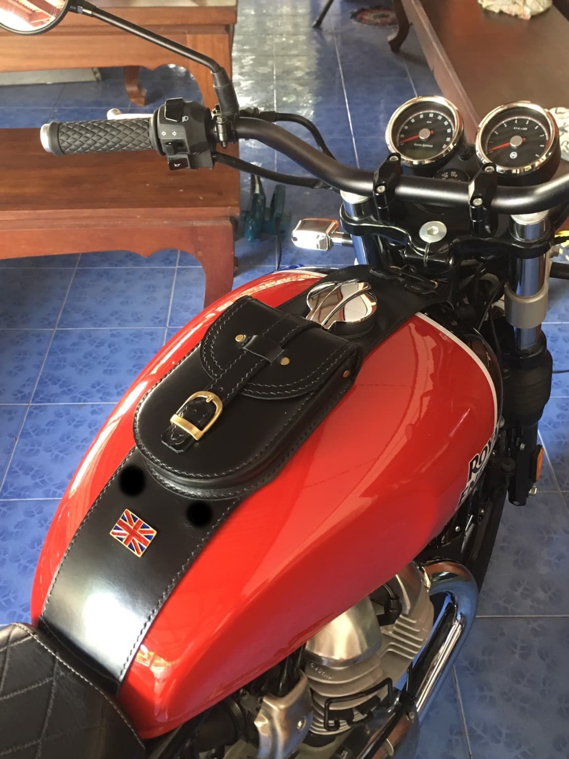 Interceptor(Real Leather)Bag Strap Gas Fuel Tank,for Interceptor,Real Leather High Quality