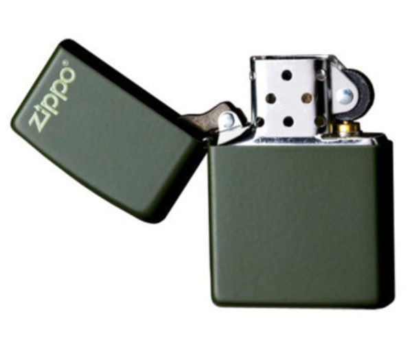 ไฟแช็ค Zippo แท้ " Zippo 221ZL Logo Green Matte Finish Lighter " แท้นำเข้า 100%