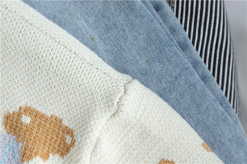 เสื้อคาร์ดิแกนไหมพรมลายน้องหมีน่ารักๆ