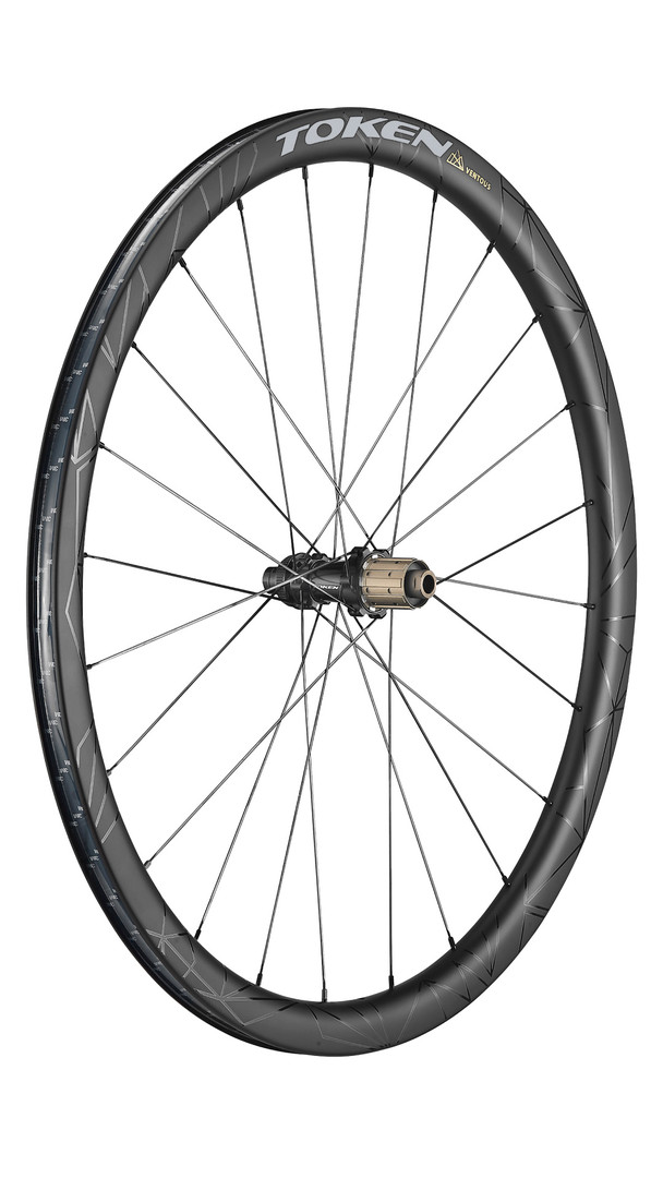 ล้อเสือหมอบคาร์บอน ดิสค์เบรก TOKEN VENTOUS DISE C36D 700C ROAD DISC WHEELSET 2020, CERAMIC TFT