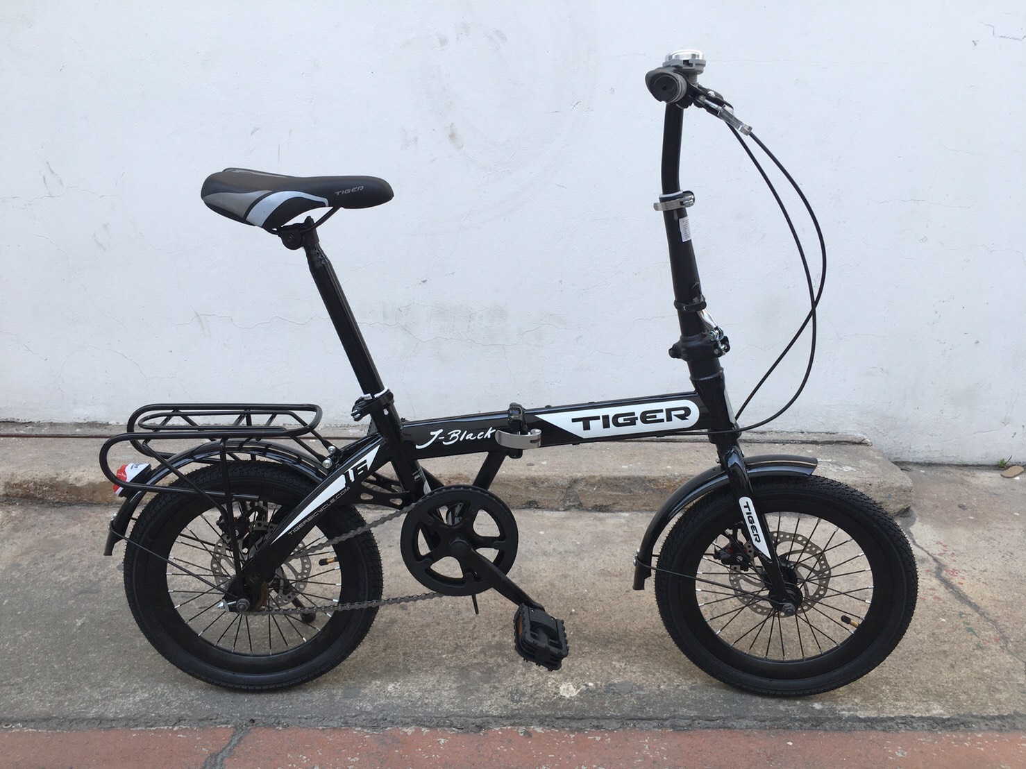 จักรยานพับ TIGER J-BLACK 16"นิ้ว Single speeds เฟรมเหล็ก, ปี 2021