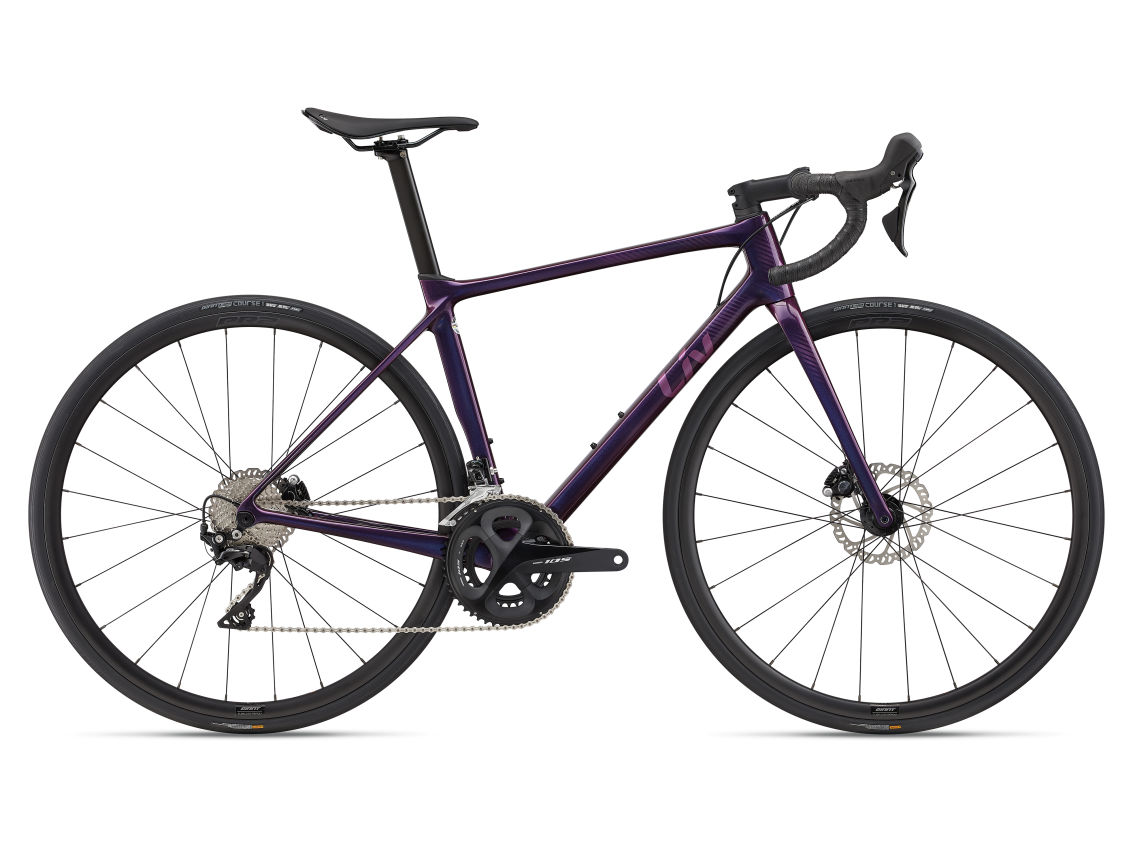 จักรยานเสือหมอบ LIV Langma Advanced 2 DISC QOM, wemen Race bike, เฟรมคาร์บอน, Shimano 105 2x11สปีด, วงล้อ 700c 2022