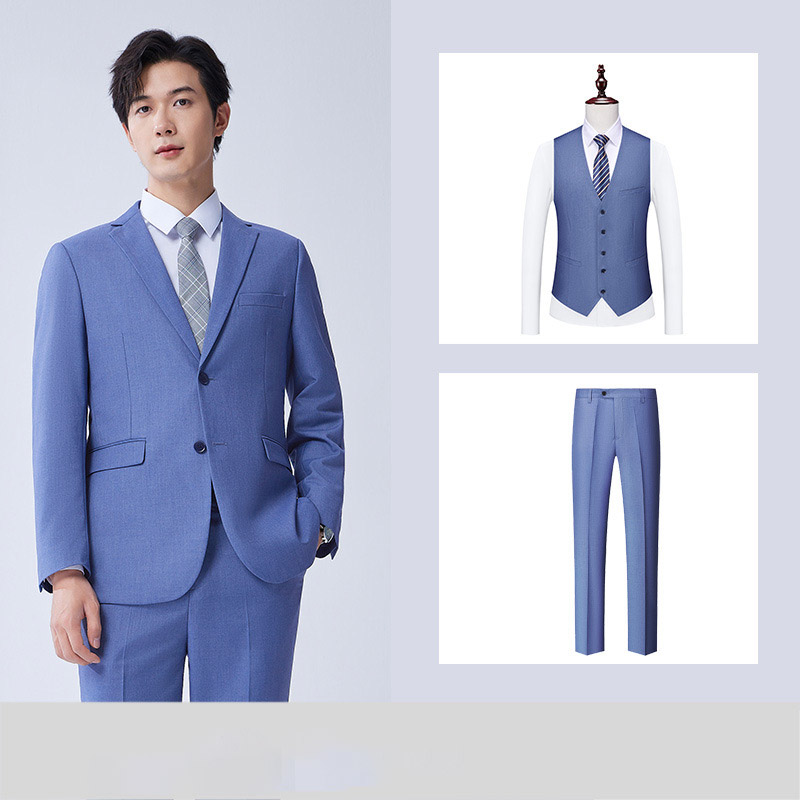 พร้อมเช่า ชุดสูทชาย สียีนส์อ่อน 2 กระดุม