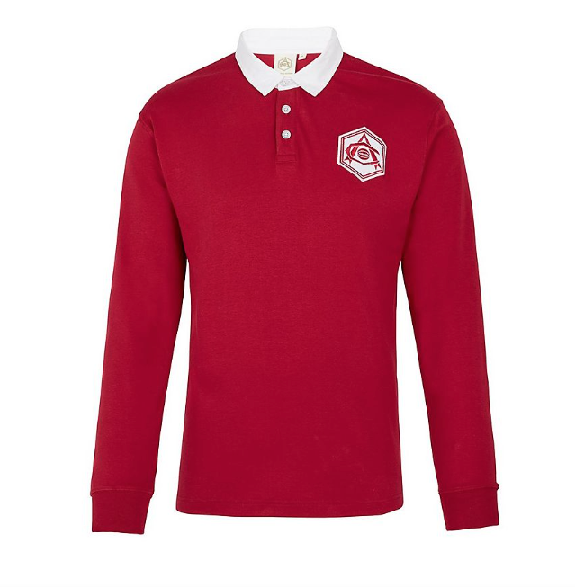 เสื้อโปโลอาร์เซนอลย้อนยุค ART DECO CREST วินเทจแขนยาวของแท้