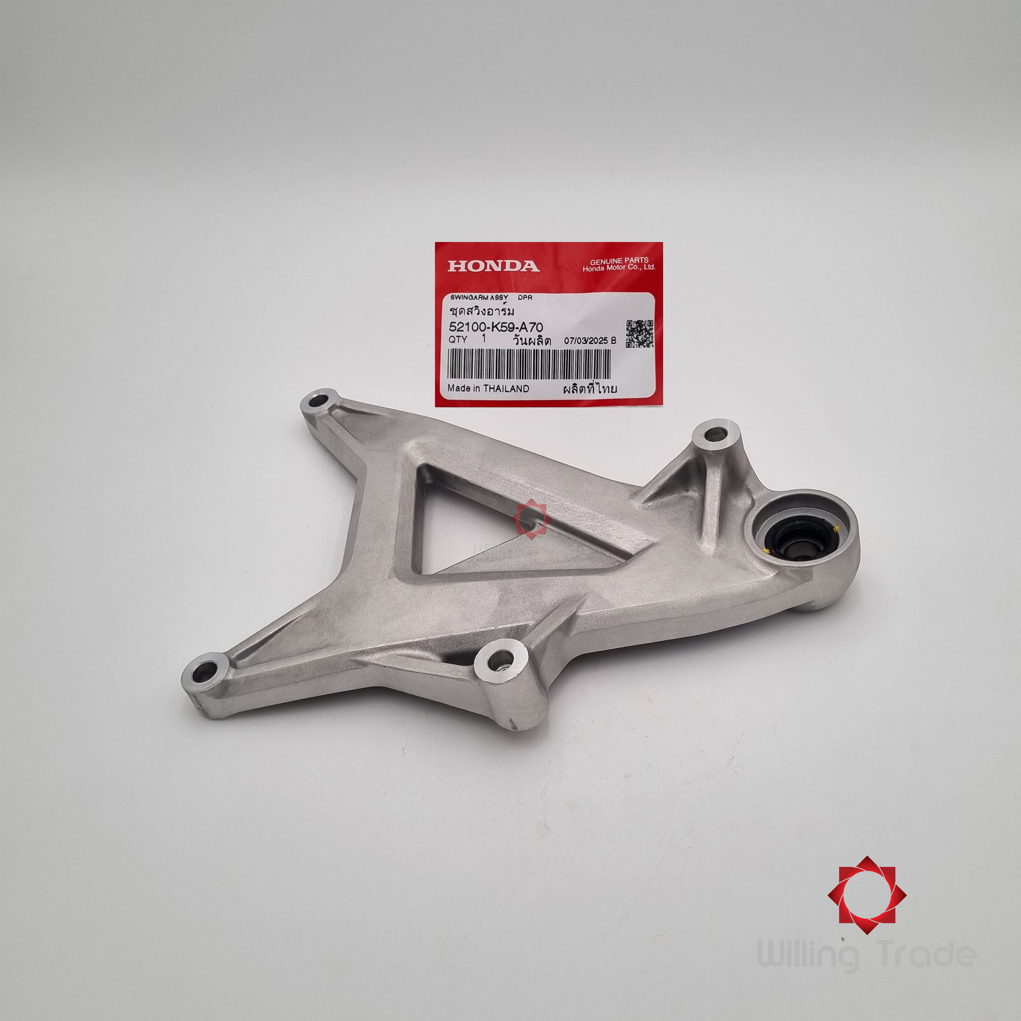 ชุดสวิงอาร์ม (WY0116) HONDA: (52100-K59-A70) CLICK125I (2018-2021) ... แพ๊คละ 1 ชิ้น... [แท้ศูนย์ 100%] ... กลุ่มอะไหล่สวิงอาร์ม ... SWINGARM ASSY.